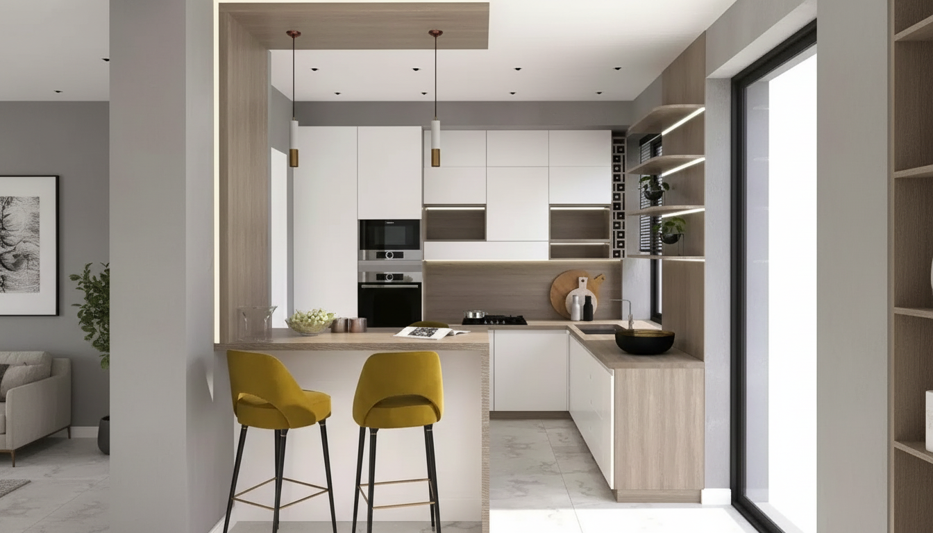G-Shaped Modular Kitchen